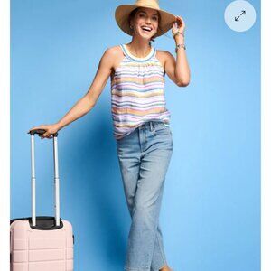 Talbots Linen Stripes Halter Top M